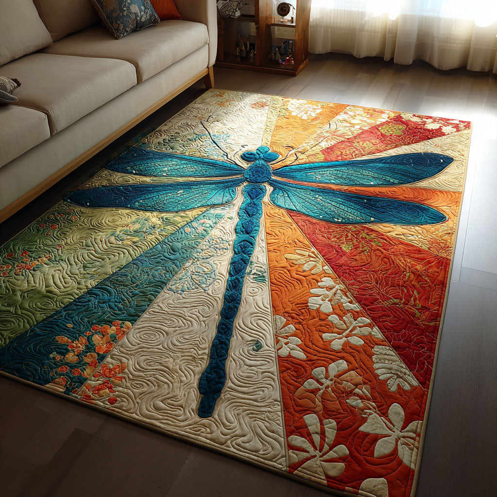Rainbow Duffle area rug in a living room
