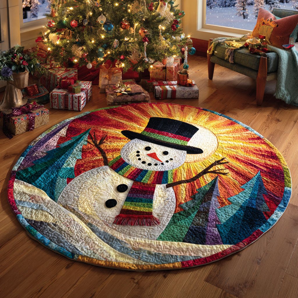 Rainbow Frosty Round Mat Rug - washable non-slip printed rug