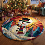Rainbow Frosty Round Mat Rug - washable non-slip printed rug