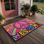 Rainbow Peace Welcome Doormat - Nature Design | Printed Welcome Doormat