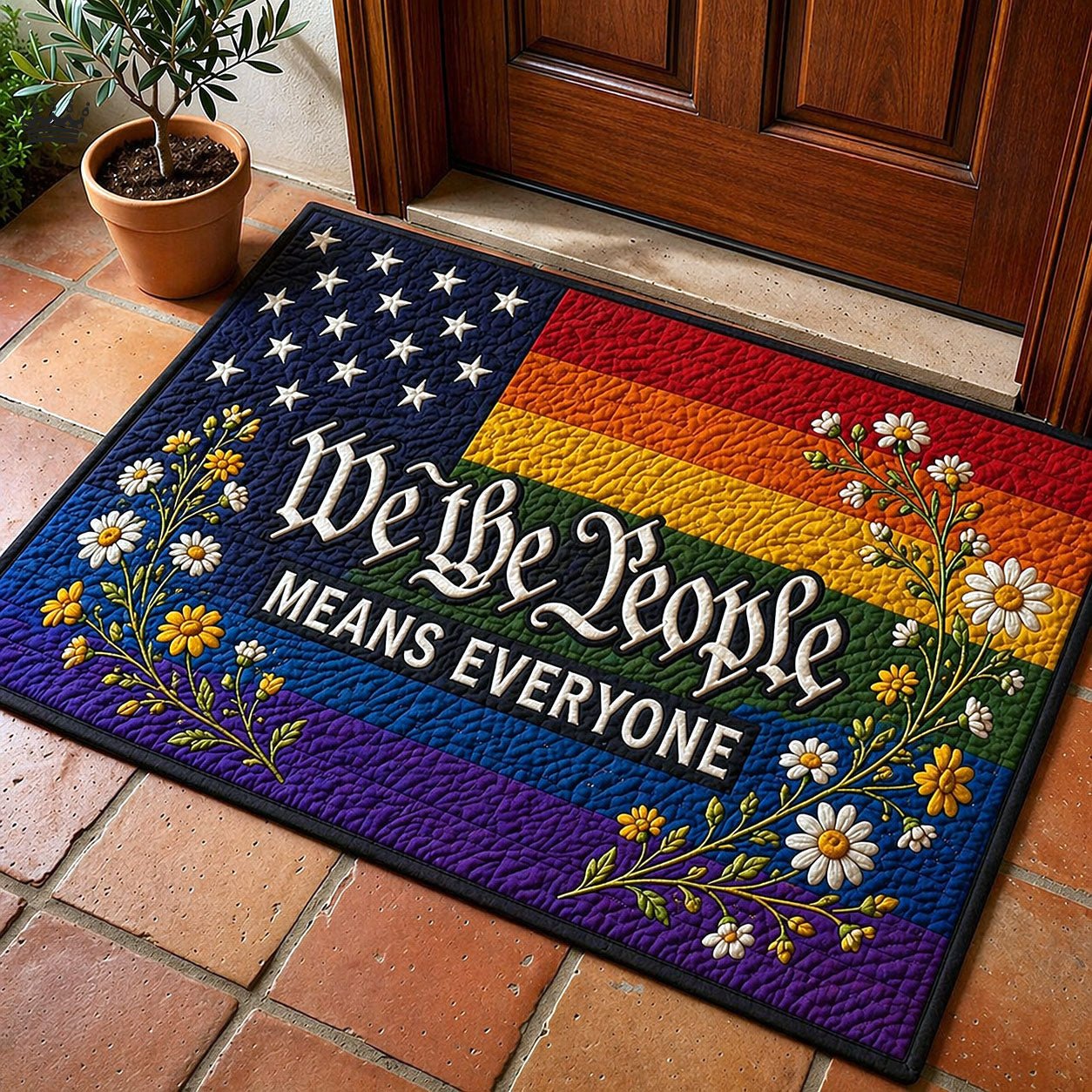 Rainbow Pride Doormat - Nature Design | Printed Welcome Doormat