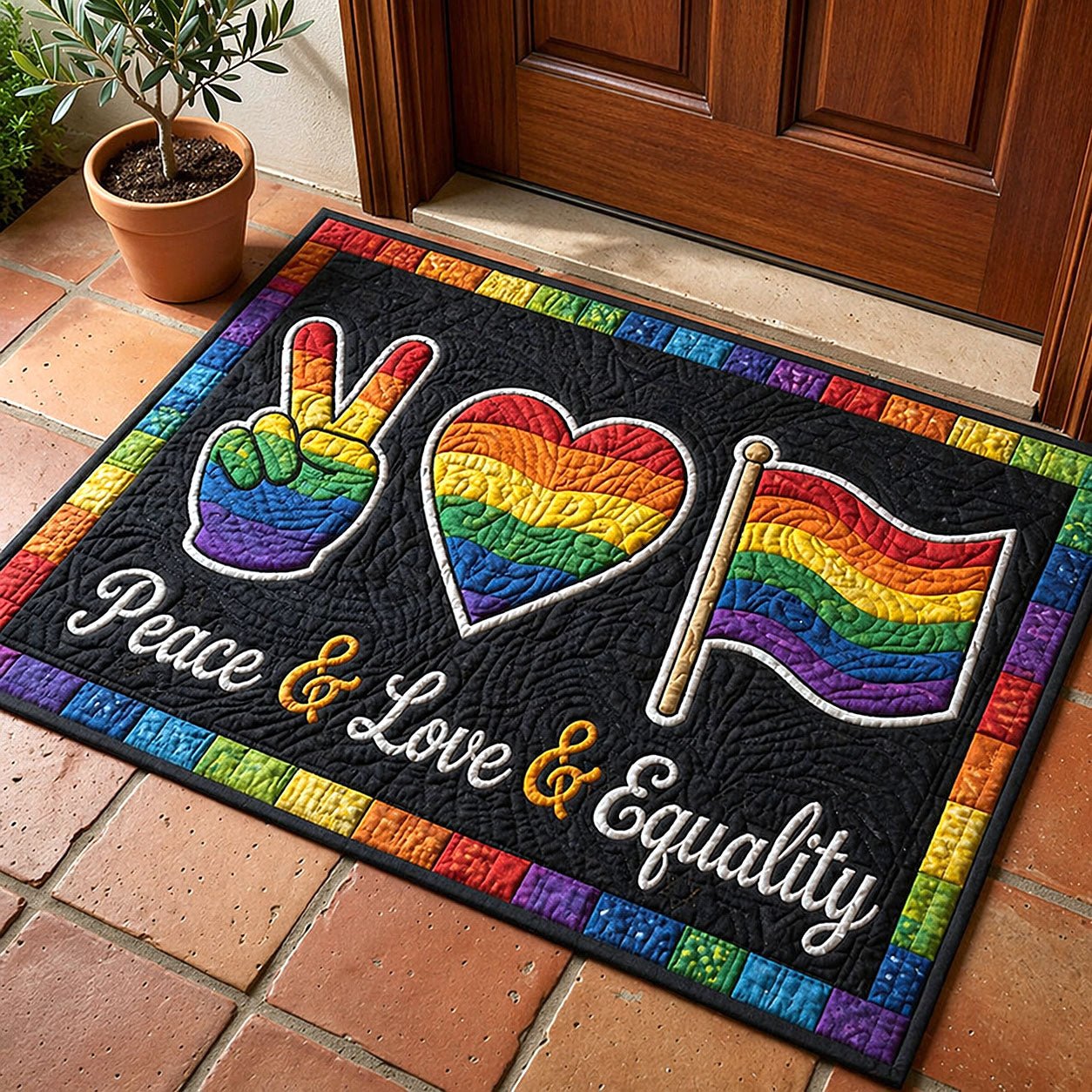 Rainbow Pride Doormat - Nature Design | Printed Welcome Doormat