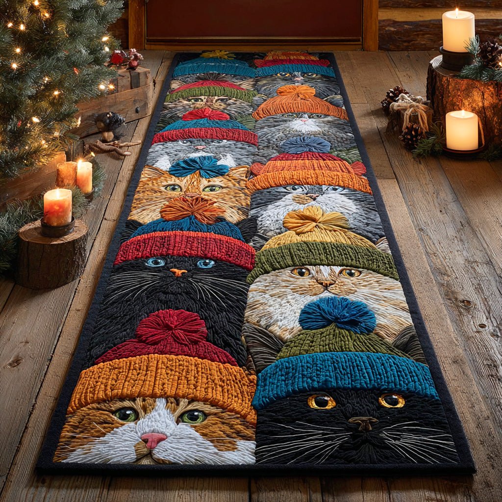 Rainbow Whisker Land Runner Carpet Runner Rug - Cute Pet Design | Animal Printed Runner Rug