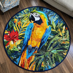 Rainbow Wings Round Mat Rug - washable non-slip printed rug