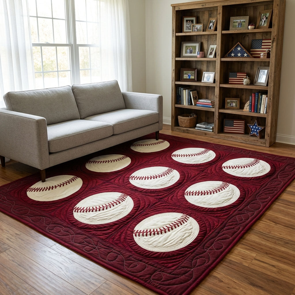 Rally Stripe area rug in a living room