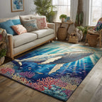 Ray Of Life area rug in a living room
