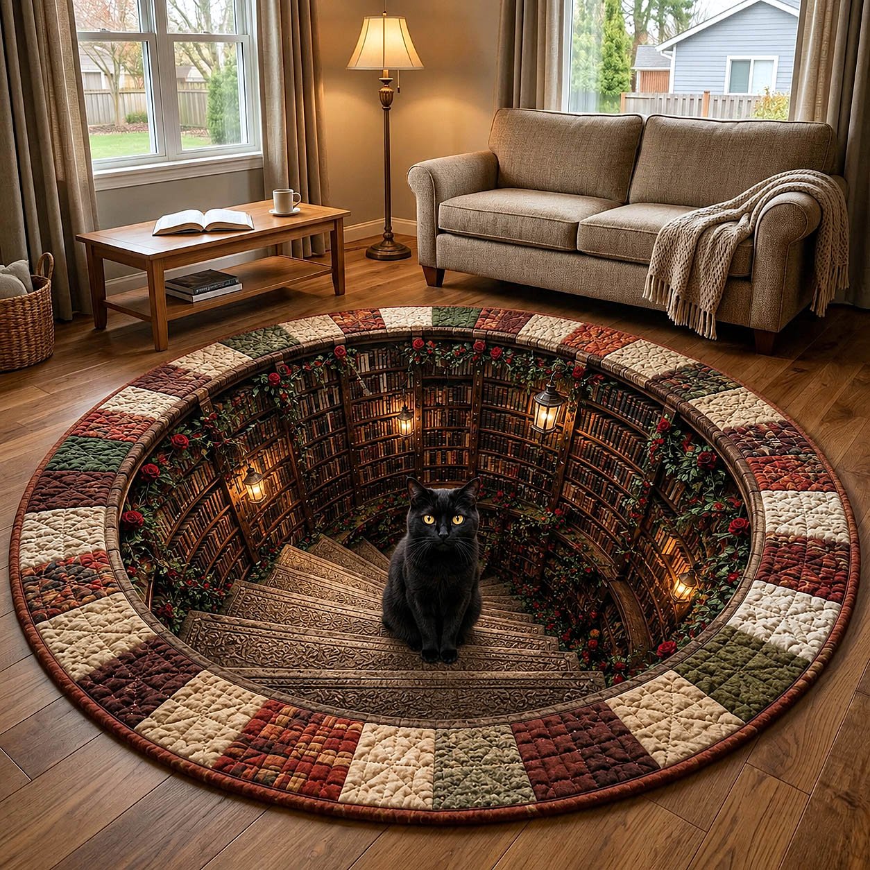 Reading Companion Round Mat Rug - Nature Design | Serene Home Decor