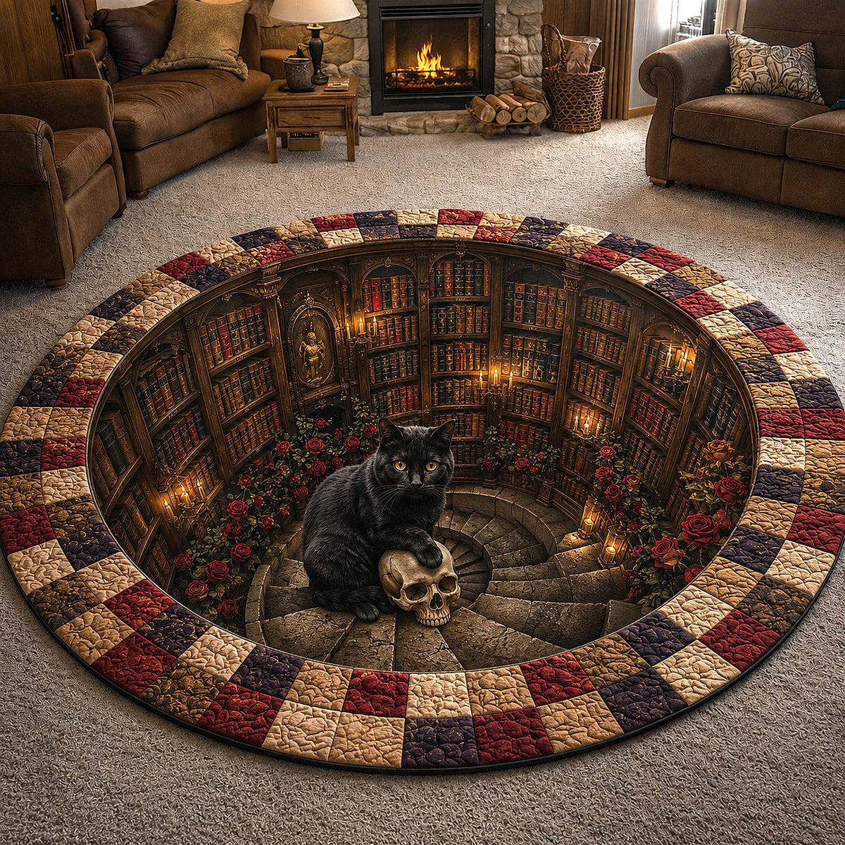 Reading Companion Round Mat Rug - Nature Design | Serene Home Decor