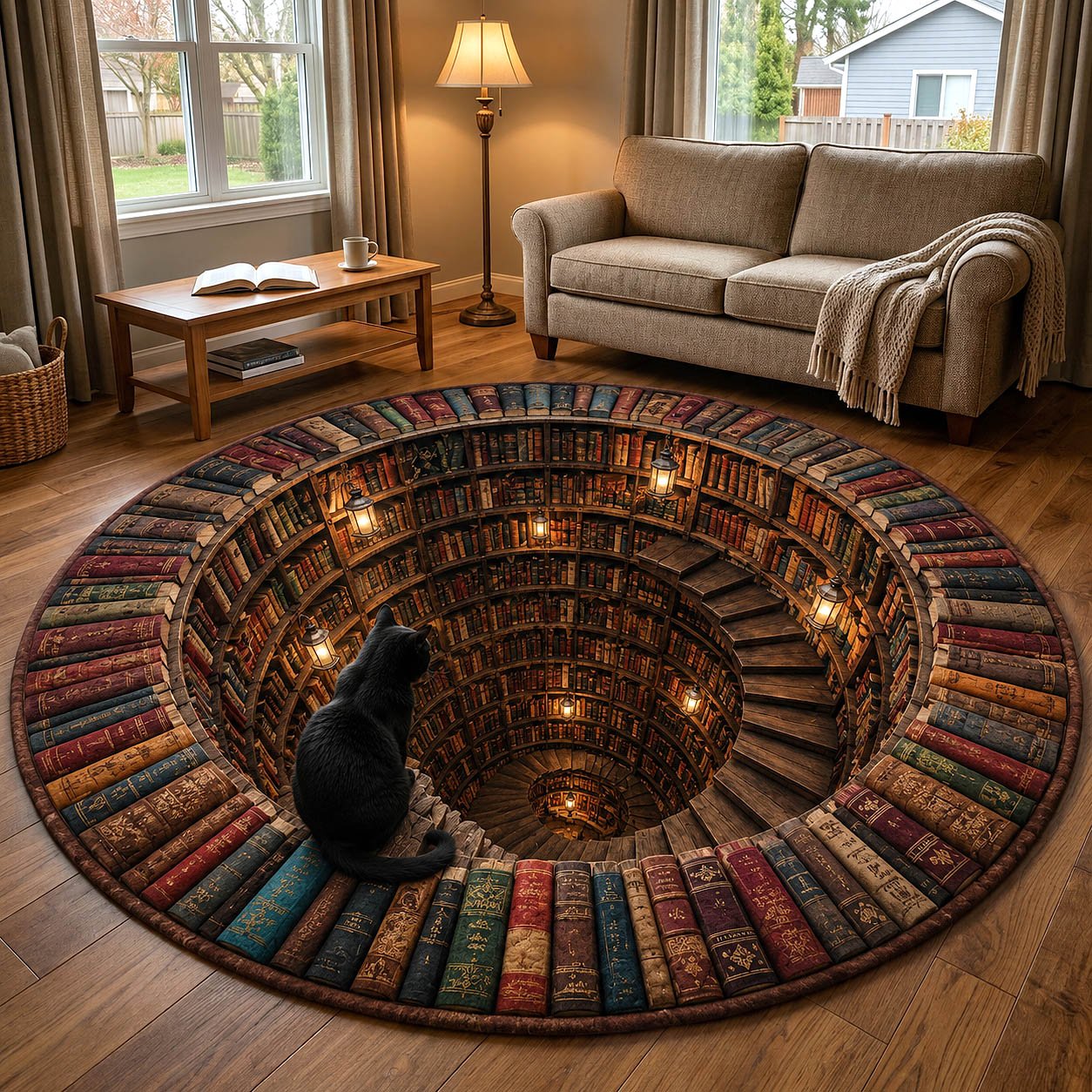 Reading Companion Round Mat Rug - Nature Design | Serene Home Decor