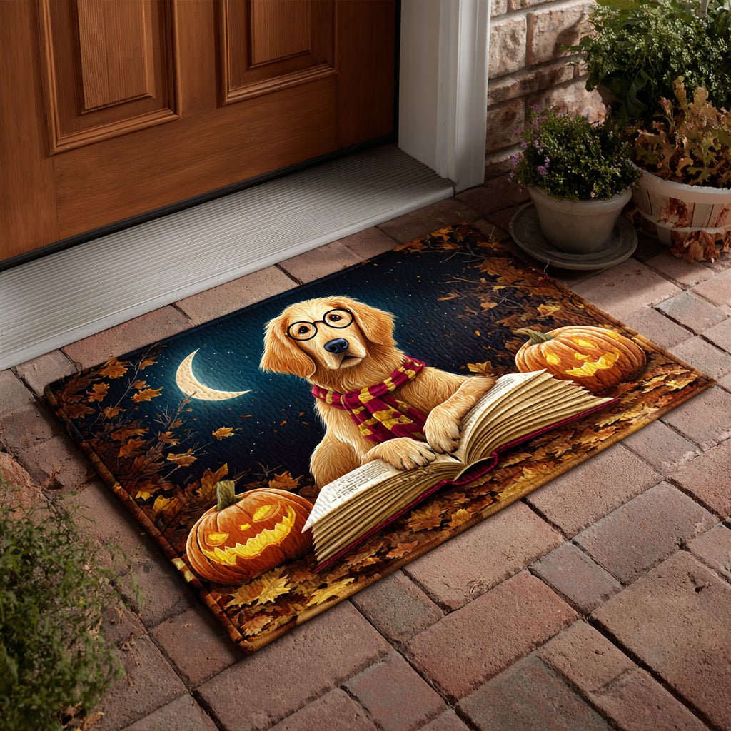 Reading Golden Retriever Doormat - Cute Animal Design | Printed Welcome Doormat