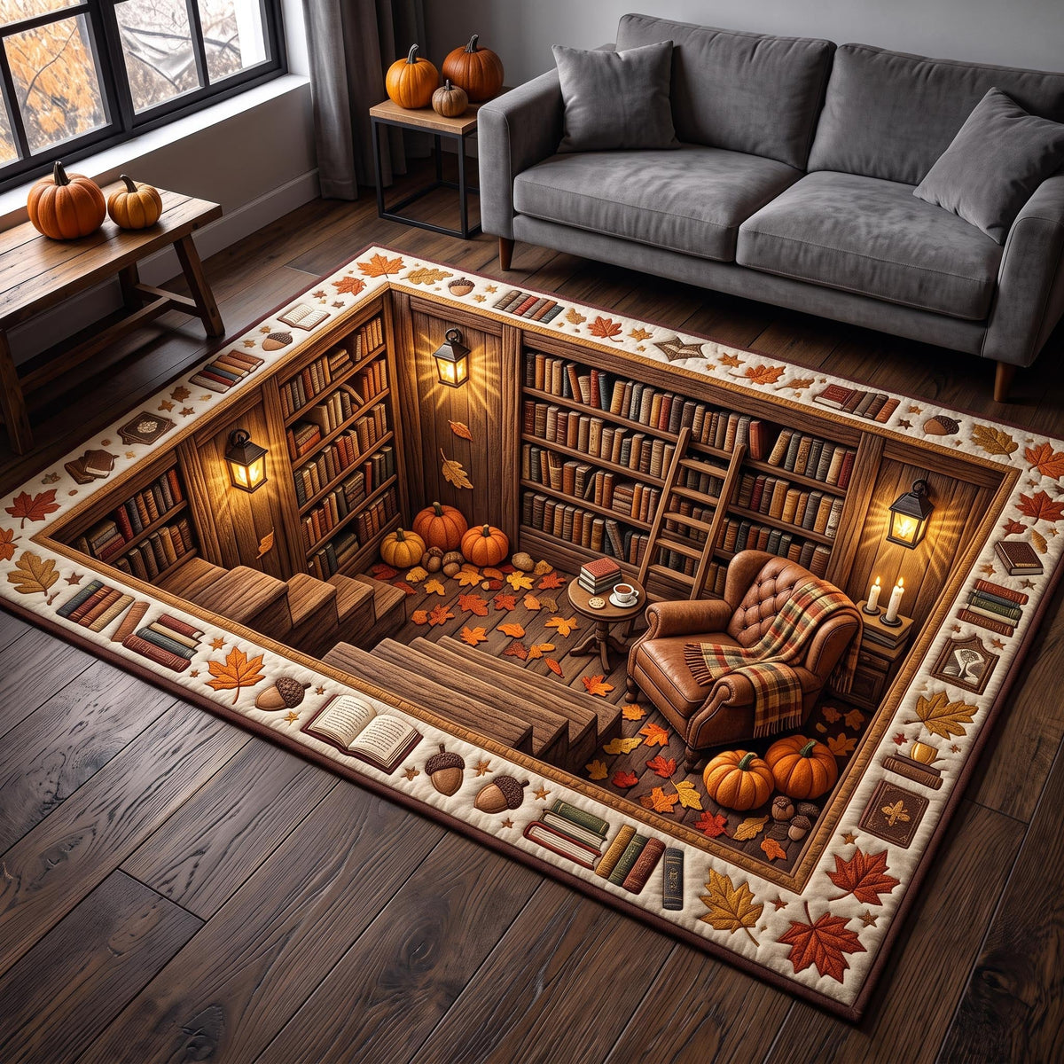Reading Retreat area rug in a living room
