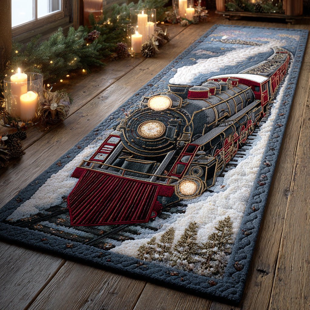 Red Cabin Railway Runner Carpet Runner Rug - Cute Pet Design | Animal Printed Runner Rug