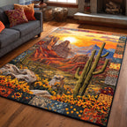 Red Canyon area rug in a living room