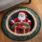 Red Wonder Round Mat Rug - washable non-slip printed rug