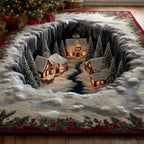 Redwood Christmas Village area rug in a living room