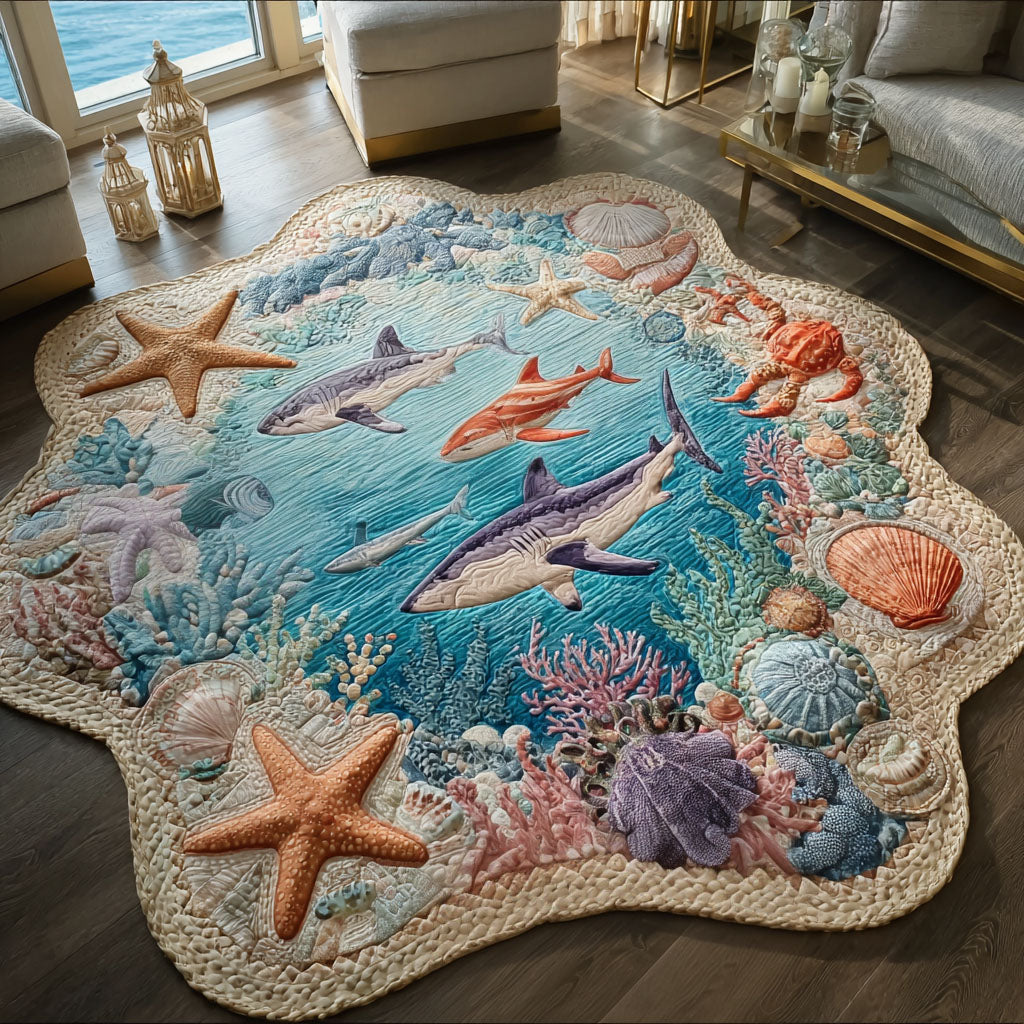 Reef Guardians Custom Shape Area Rug - Nature Design | Die-Cut Non-Slip Rug - washable non-slip printed rug