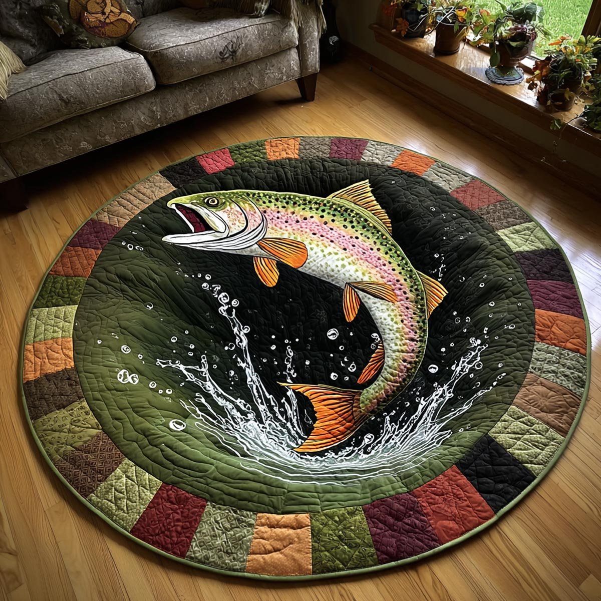 Reel Into the Depth Round Mat Rug - Nature Design | Serene Home Decor