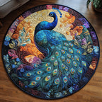 Regal Reflections Round Mat Rug - washable non-slip printed rug