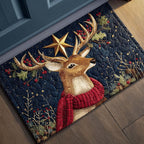 Regal Reindeer Doormat - Seasonal Holiday Design | Printed Welcome Doormat