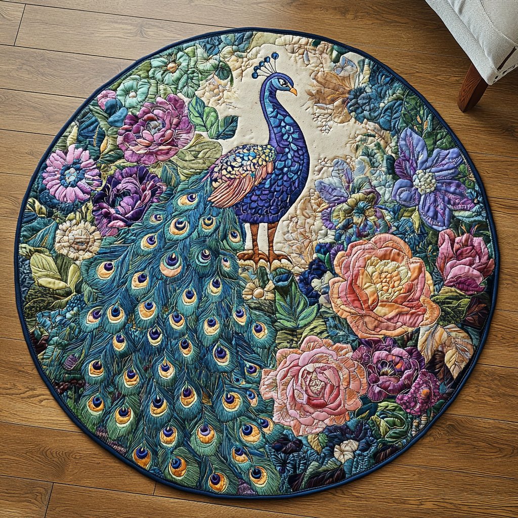 Regal Tail Round Mat Rug - washable non-slip printed rug
