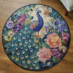 Regal Tail Round Mat Rug - washable non-slip printed rug