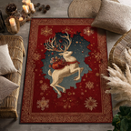 Reindeer Dream area rug in a living room