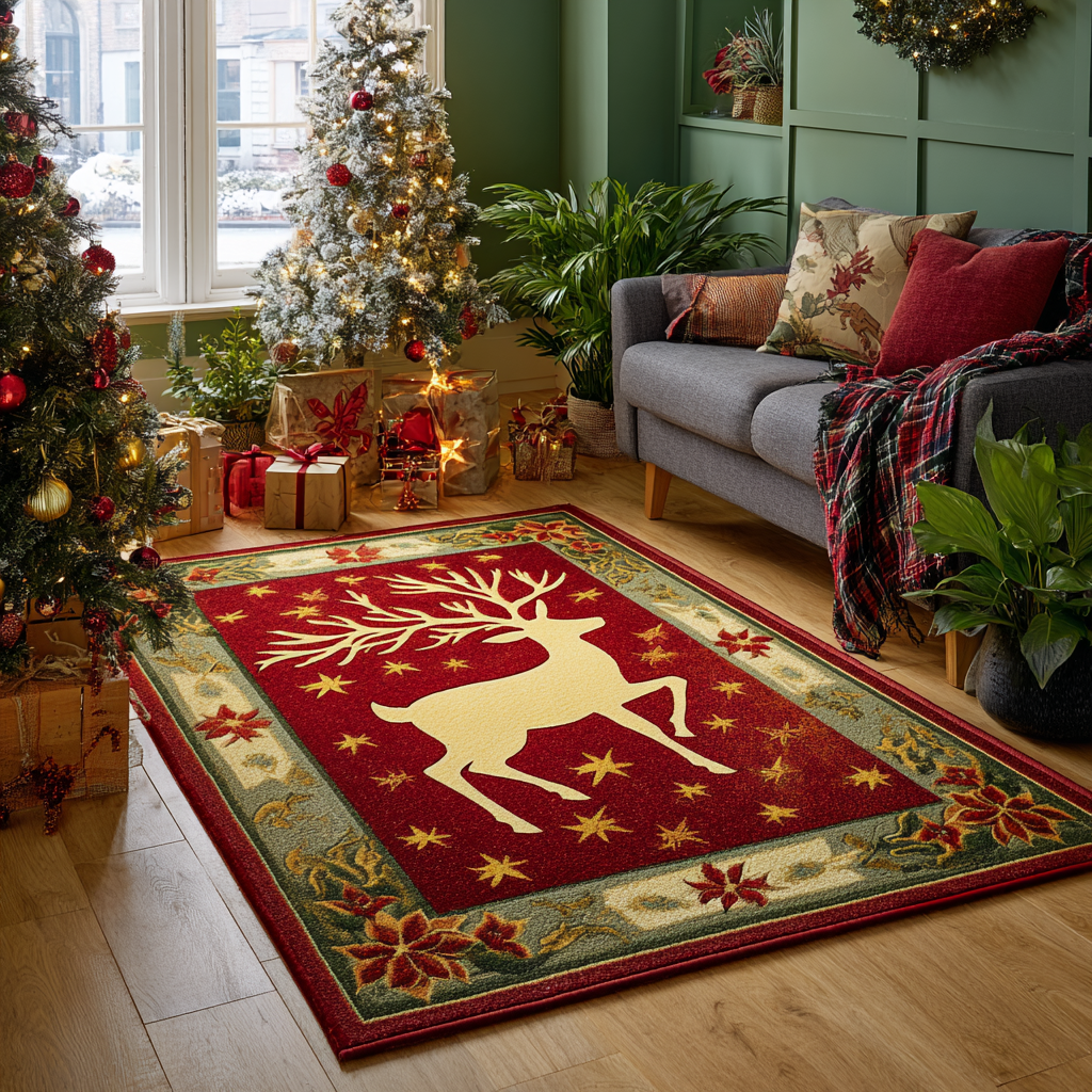 Reindeer Light area rug in a living room