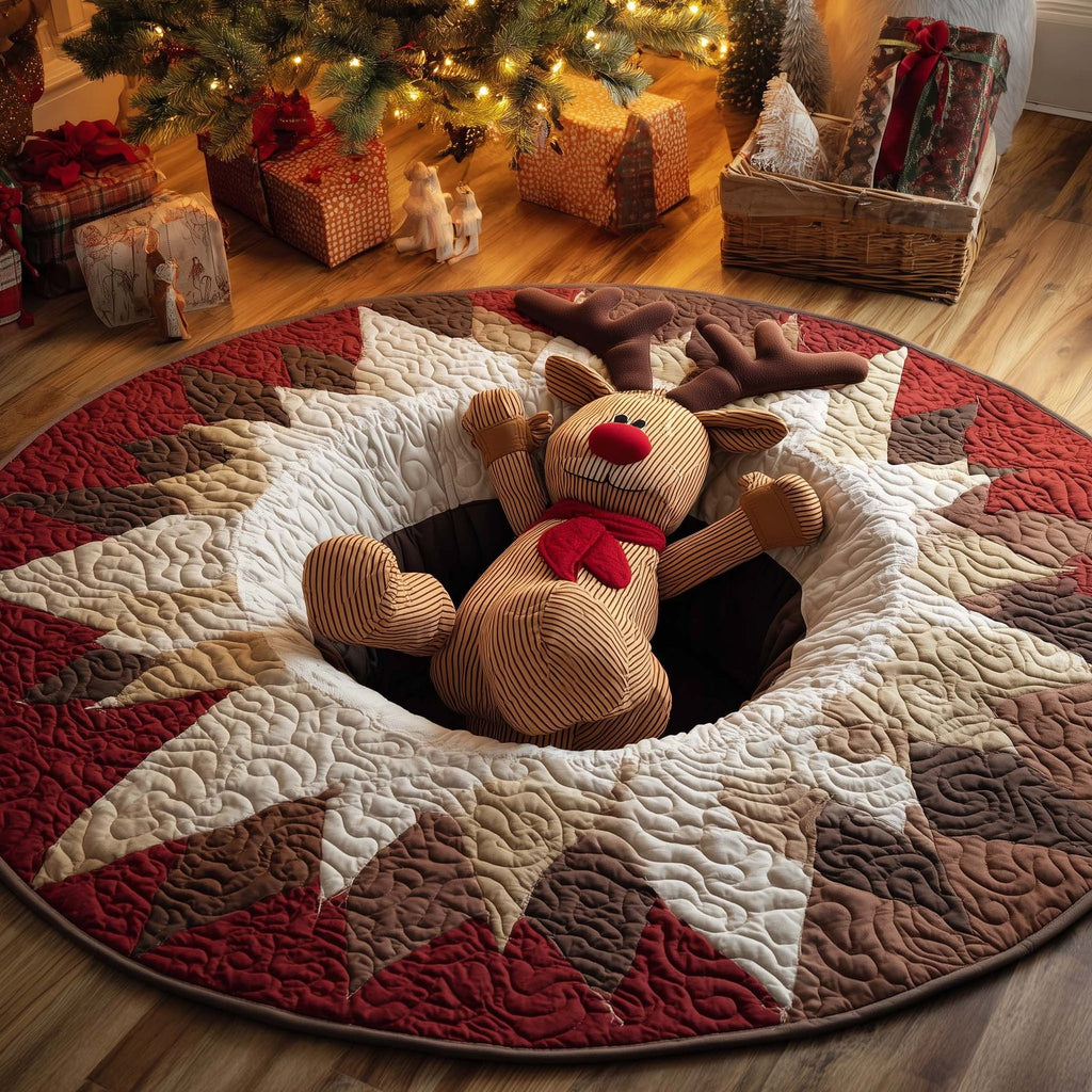 Reindeer Tumble Round Mat Rug - Nature Design | Serene Home Decor