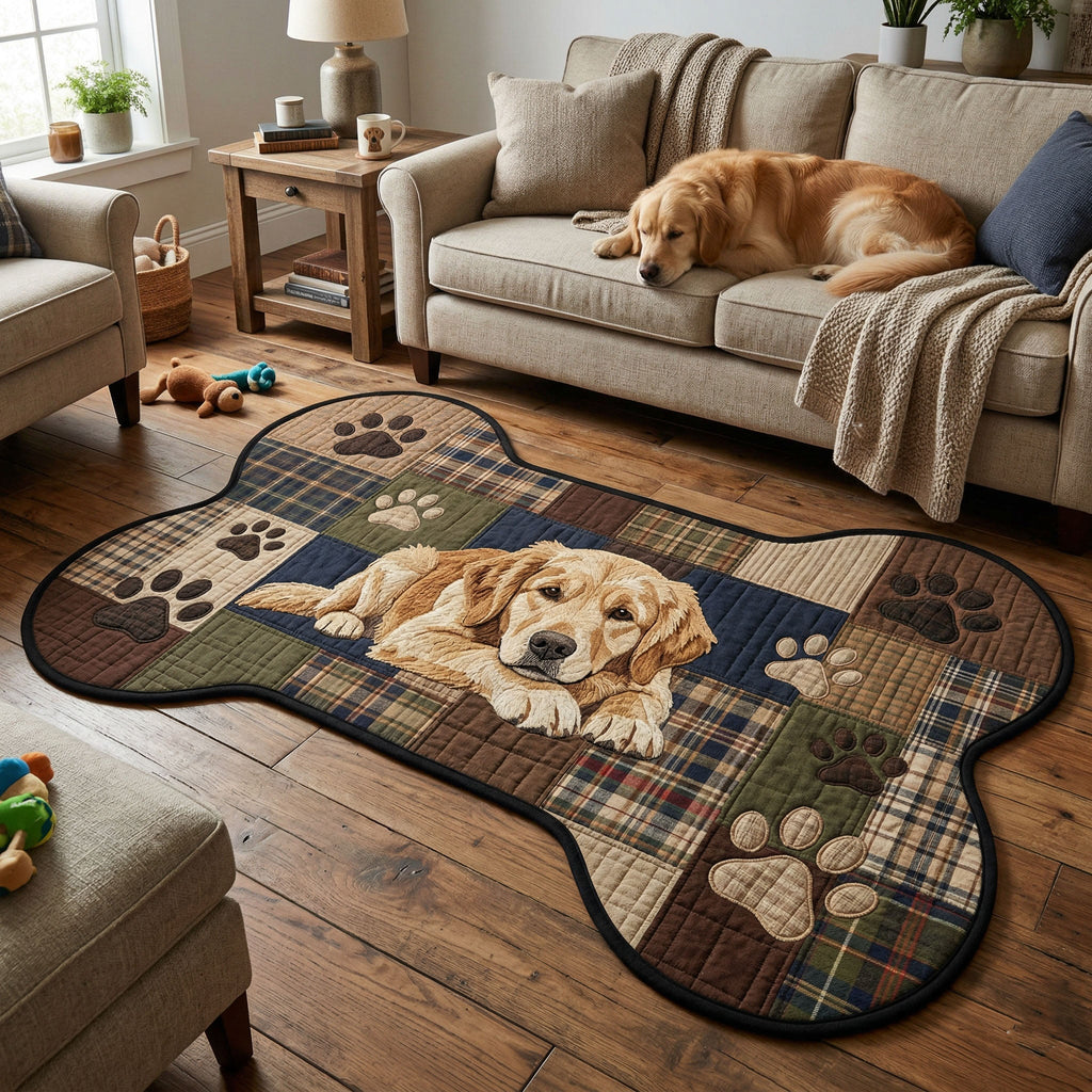 Relaxing Golden Custom Shape Area Rug - Nature Design | Die-Cut Non-Slip Rug - washable non-slip printed rug