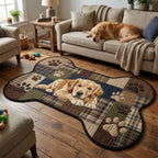 Relaxing Golden Custom Shape Area Rug - Nature Design | Die-Cut Non-Slip Rug - washable non-slip printed rug