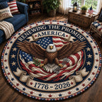 Renewing The Promise Round Mat Rug - washable non-slip printed rug