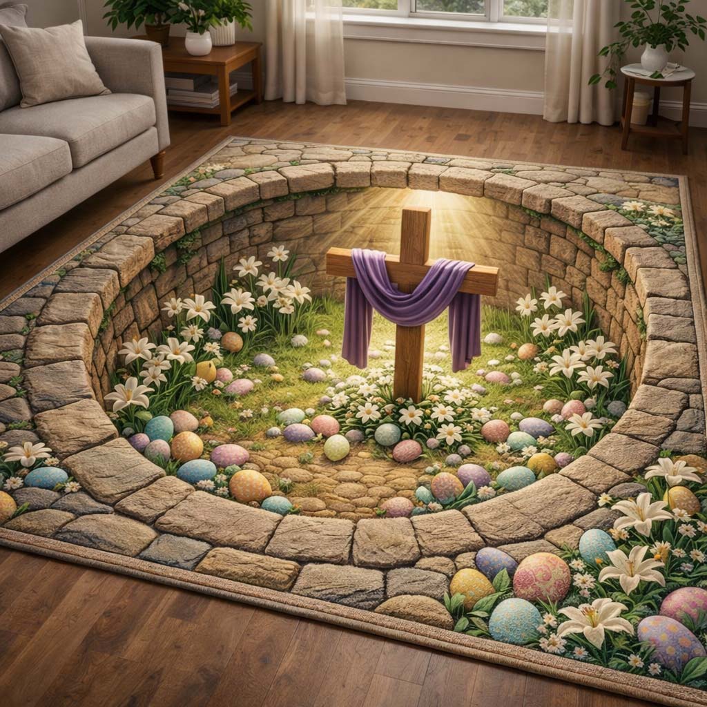 Resurrection Chamber area rug in a living room