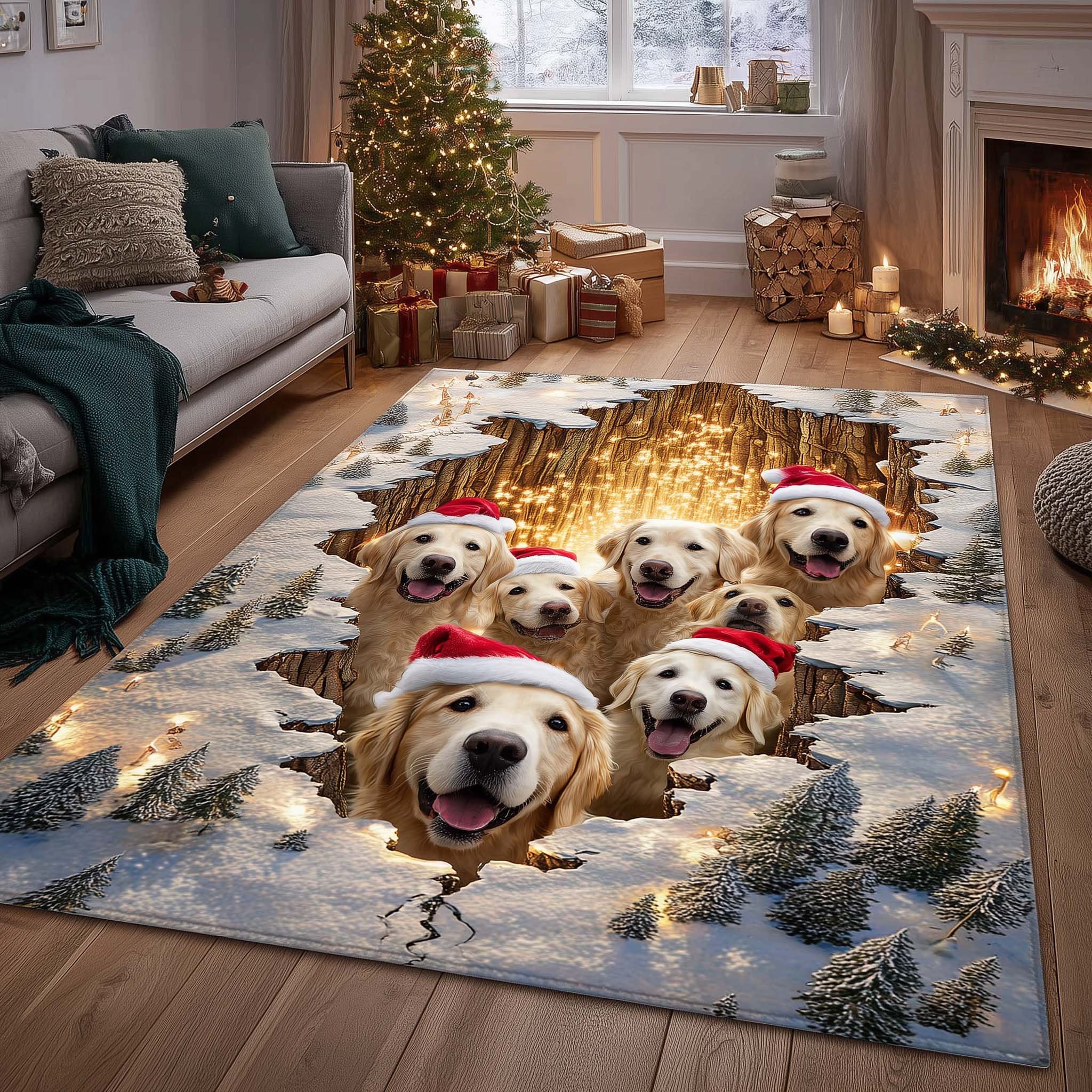 Retriever Magic area rug in a living room