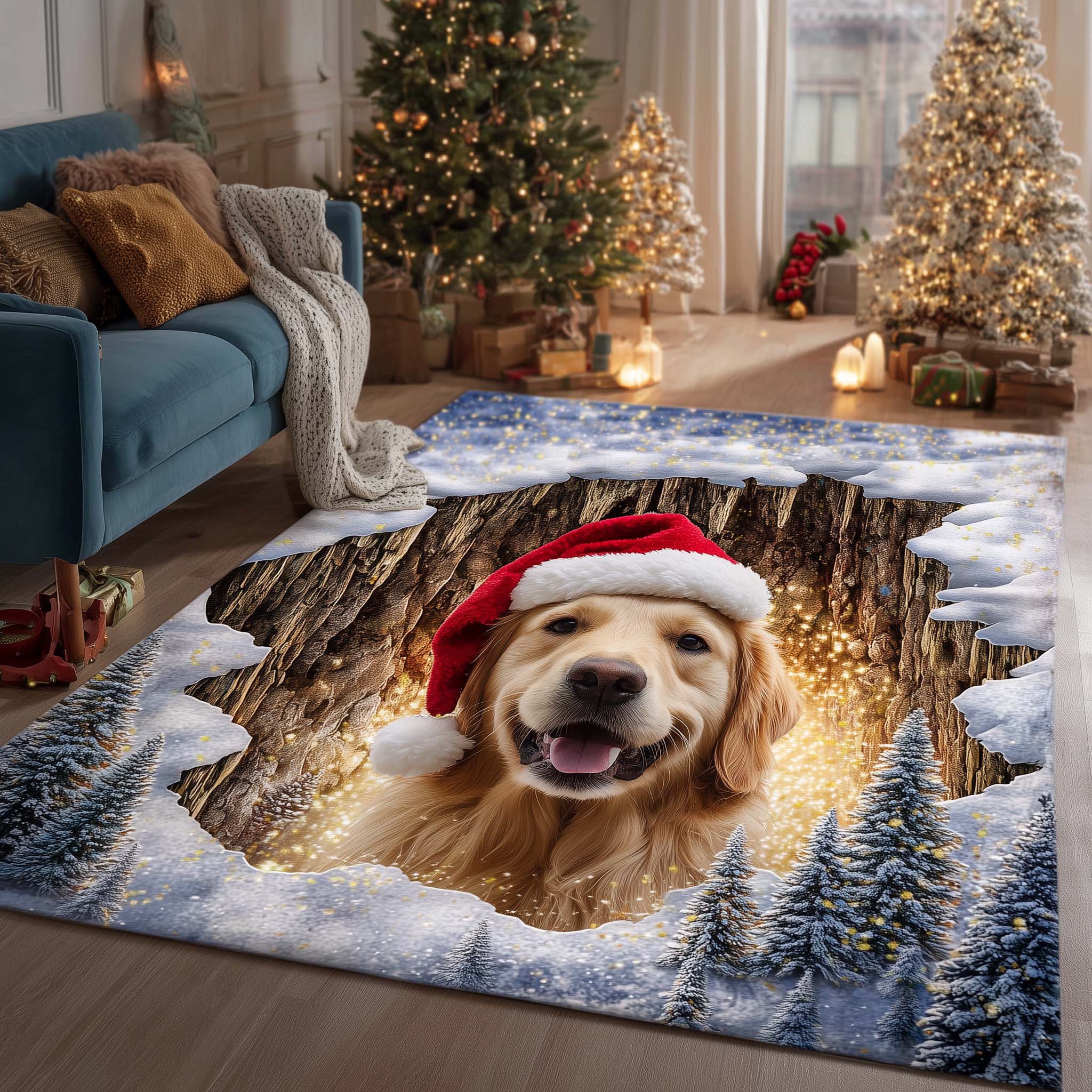 Retriever Magic area rug in a living room