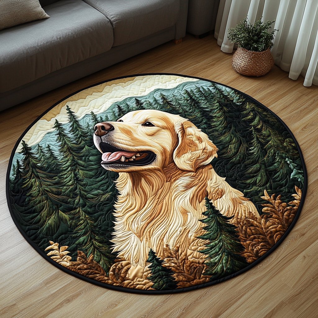 Retriever Magic Round Mat Rug - Nature Design | Serene Home Decor