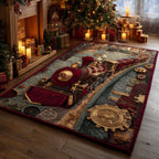 Retro Holiday Journey area rug in a living room