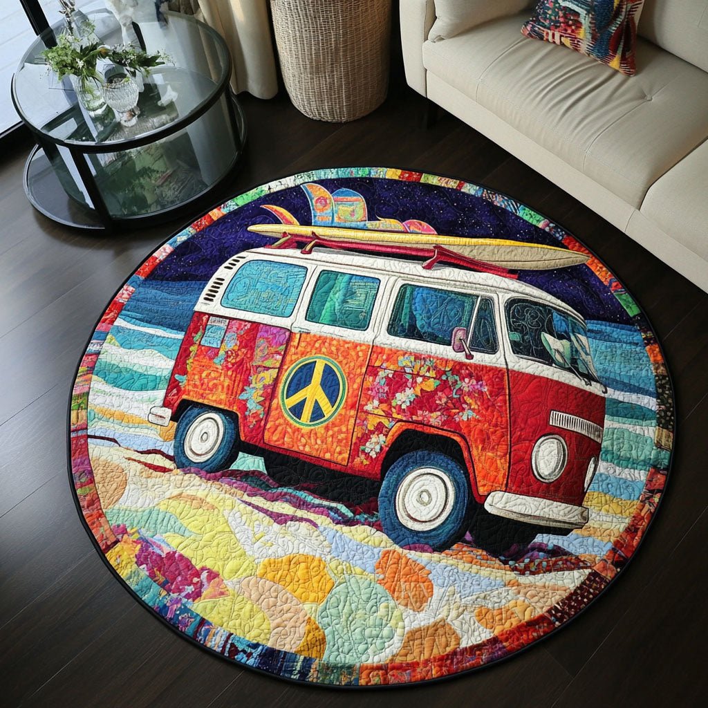 Retro Ride Round Mat Rug - Retro Vintage Design | Nostalgia Home Decor