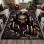 Ripped Skull Terror area rug in a living room