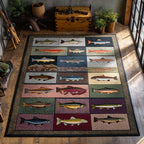 Rippling Reflections area rug in a living room