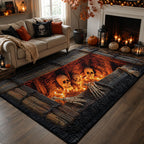 Rising From Below area rug in a living room