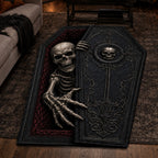 Rising Skeleton Coffin Custom Shape Area Rug - Seasonal Design | Die-Cut Non-Slip Rug - washable non-slip printed rug