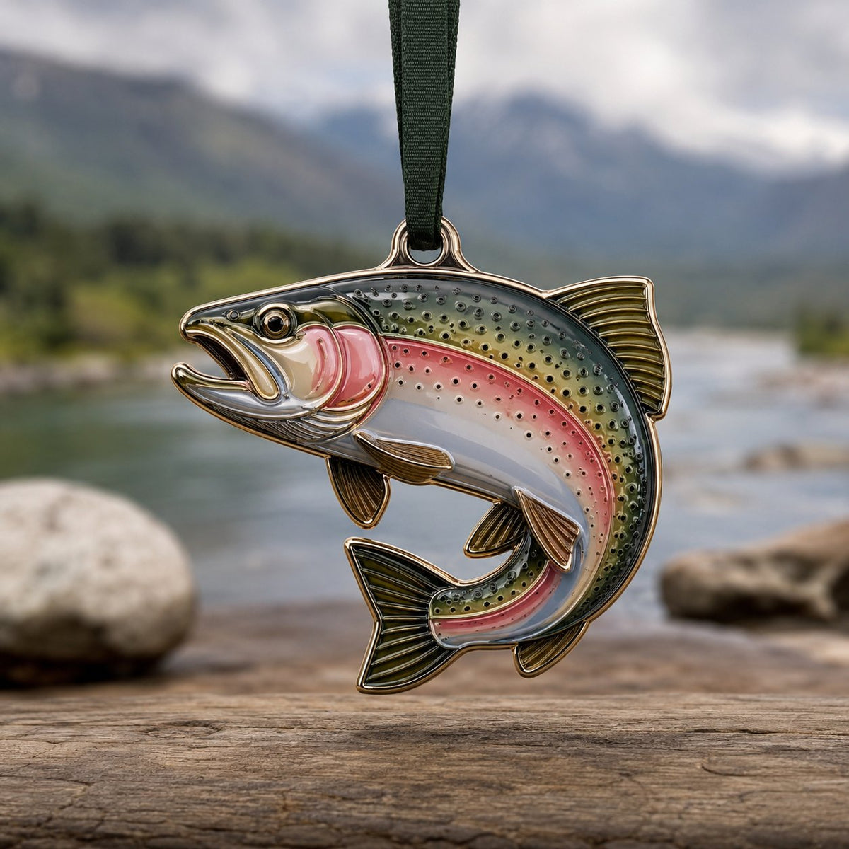 River Salmon Christmas Ornament