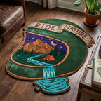 River Escape Custom Shape Area Rug - Nature Design | Die-Cut Non-Slip Rug - washable non-slip printed rug