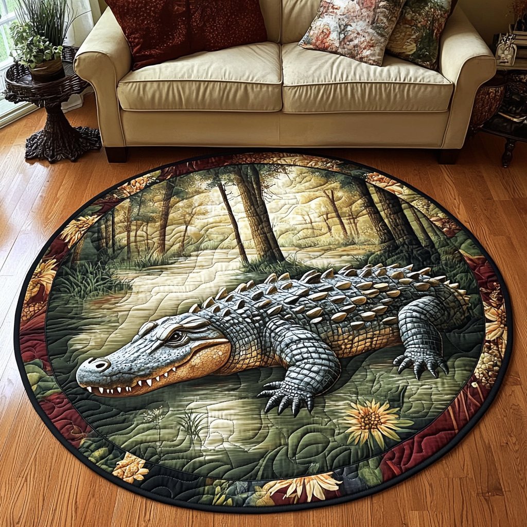 River Guardian Round Mat Rug - washable non-slip printed rug