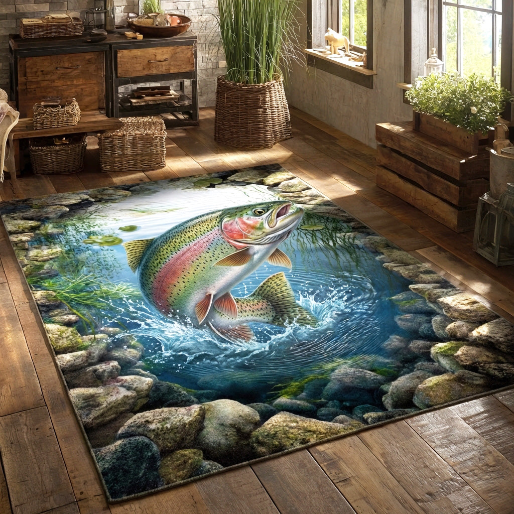 River Jewel area rug in a living room