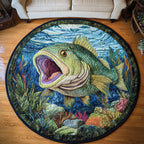 River Quest Round Mat Rug - washable non-slip printed rug