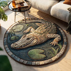 River Sentinel Round Mat Rug - washable non-slip printed rug