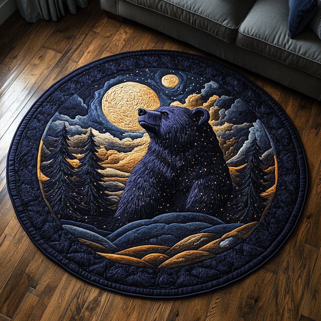 Roaming Beast Round Mat Rug - washable non-slip printed rug