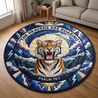 Roaring Heavens Round Mat Rug - washable non-slip printed rug