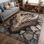 Rock Breaker area rug in a living room